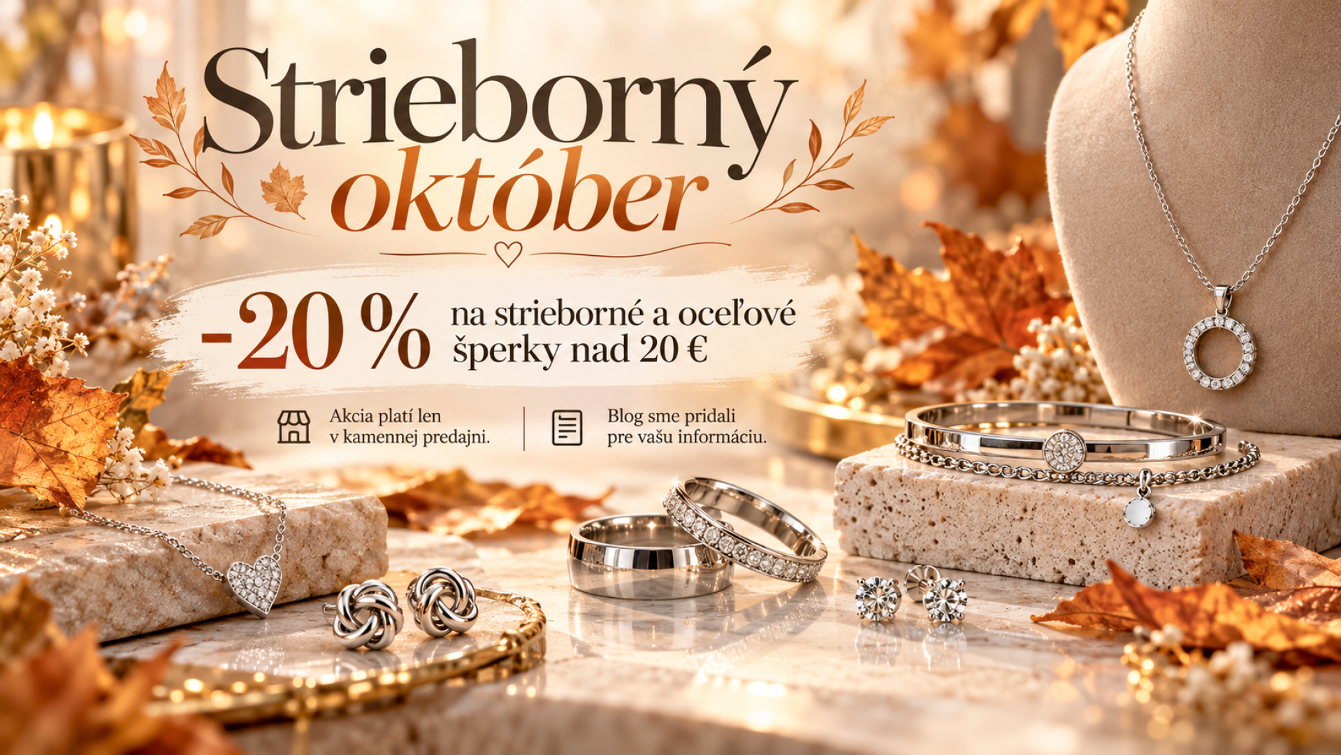 Strieborný október – zažiarte s 20 % zľavou na šperky! 