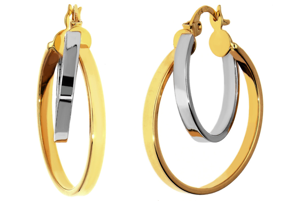 Zlaté dámske kruhové náušnice