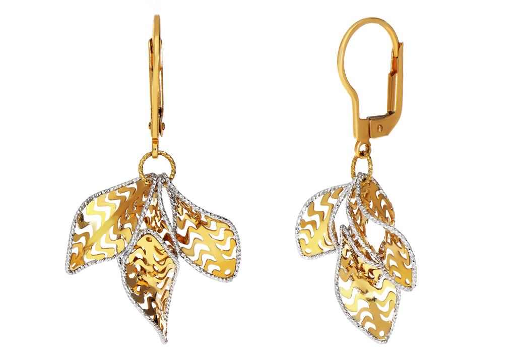 Zlaté dámske visiace náušnice