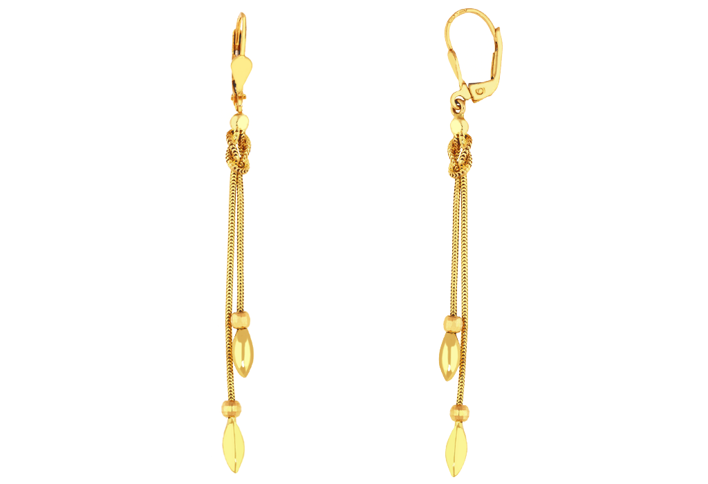 Zlaté dámske visiace náušnice
