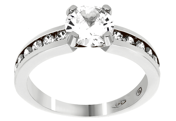 Zlatý dámsky zásnubný prsteň