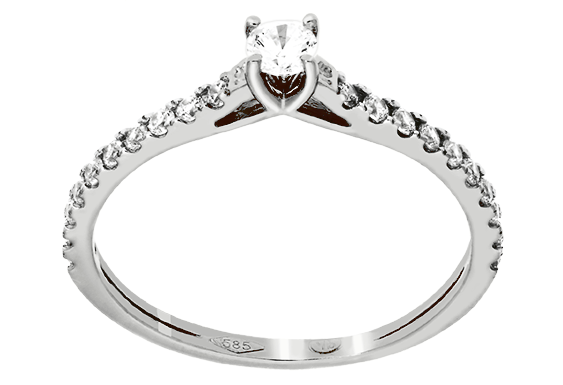 Zlatý dámsky zásnubný prsteň