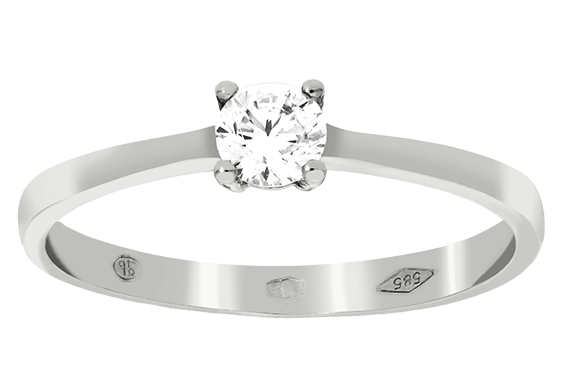 Zlatý dámsky zásnubný prsteň