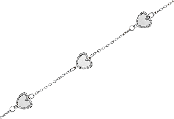 Zlatý dámsky náramok so srdiečkami