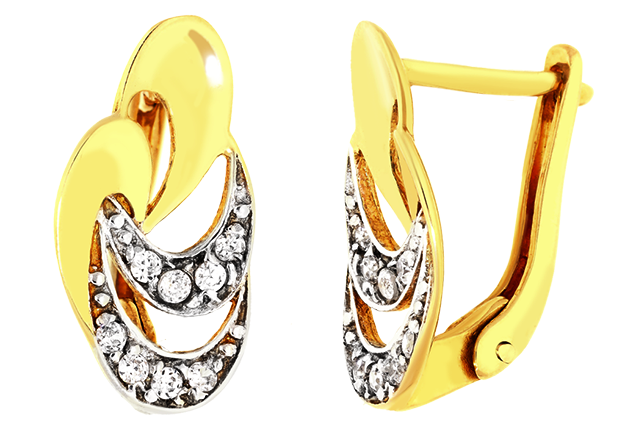 Zlaté jedinečné dámske náušnice