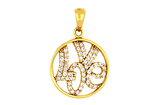 Zlatý prívesok s nápisom "Love"