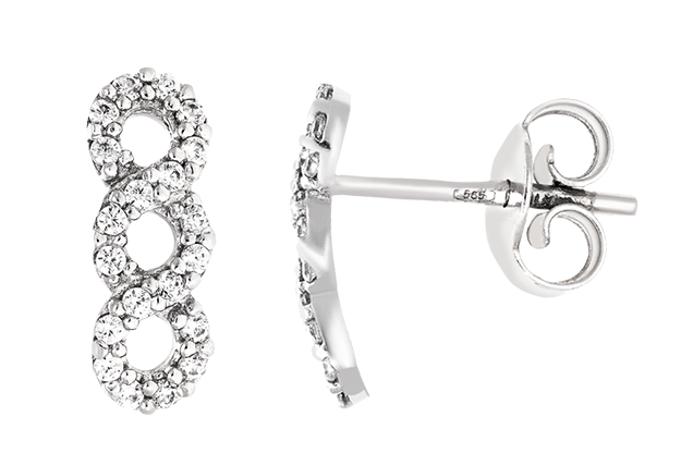 Zlaté napichovacie dámske náušnice s krištáľmi